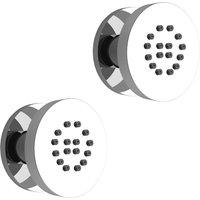 Nes Home 2 Units of Round 55mm Shower Massage Body Jets Solid Brass Chrome in Metallic Silver