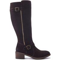 Moda In Pelle Women's 'Senlis' Suede Heeled Boots in Dark Brown | Size: 6
