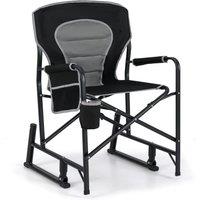 Costway Outdoor Rocker Camping Chair Portable Foldable Rocking Chair-Black in Black