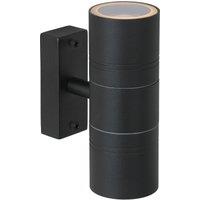 Lucide 'ARNE' Non Dimmable Adjustable Outdoor LED Up Down Wall Spotlight GU10 in Black