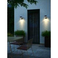 Nordlux Justina Outdoor Wall Light Solar Black Metal Garden LED IP44 3000k