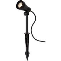 Lucide 'SPIKE' Dimmable Modern Tiltable Outdoor Garden LED Spotlight GU10 in Black