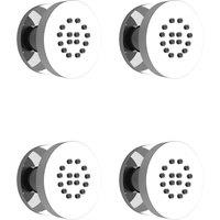 Nes Home 4 sets of Round 55mm Shower Massage Body Jets Solid Brass Chrome in Metallic Silver