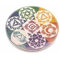 KDMD Soapstone Disc Incense Holder 10cm - Seven Chakra