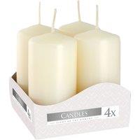 KDMD Set of 4 Pillar Candles 40x80mm - Ivory in White