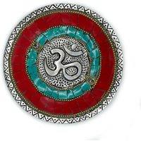 KDMD Om Plate Tibetan Decor Cone & Stick Holder