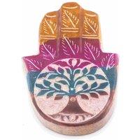 KDMD Soapstone Hamsa Incense Holder 9x6cm - Tree of Life | Size: 9x6 cm