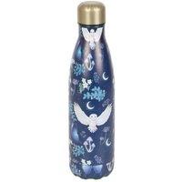 KDMD Night Flight Owl Print Metal Water Bottle in Blue