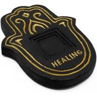 KDMD Healling Incense Plate - Black & Gold Lava-Stone Effect