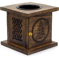 KDMD Large Mango Box Burner - Buddha in Brown