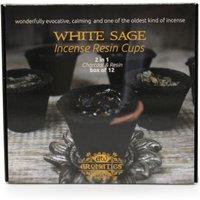 KDMD Box of 12 Resin Cups - White Sage in Black