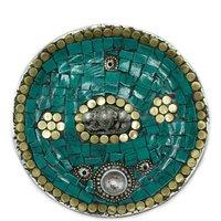 KDMD Ganesh Plate Tibetan Decor Cone & Stick Holder in Green