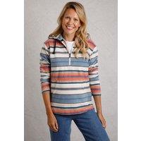 Lana 1/4 Zip Stripe Microfleece Hoodie