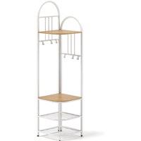 Costway 4-Tier Coat Rack 180cm Tall Entryway Shoes Shelf Organizer-Natural in Natural