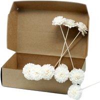 KDMD Natural Diffuser Flowers - Carnation on Reed - (Set of 12) in White