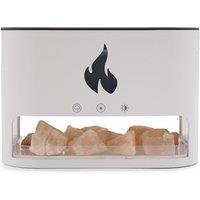 KDMD White Blaze Aroma Diffuser - Himalayan Salt Chamber - USB-C - Flame Effect (Salt included) in Cream