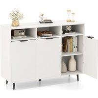 Costway Sideboard Buffet Cabinet Kitchen Storage Cabinet with Shelves in White