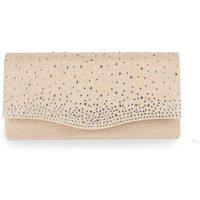 Paradox London Women's Deja Glitter Diamante Clutch Handbag in Metallic Gold