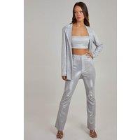 Pink Vanilla Women's Sparkle Trouser in Silver | Size: 8