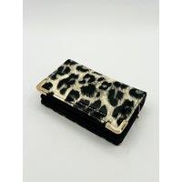 SVNX Women's Shine Leopard Print Purse in Black