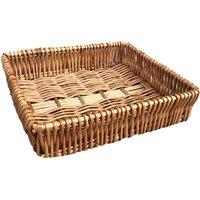 Red Hamper Wicker Shallow Tray in Brown