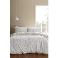 Bianca 'Brushed Cotton Floral Toile' Reversible Duvet Cover Set in Natural | Size: Super King