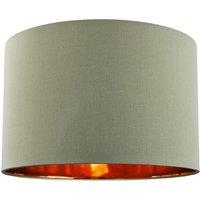 Happy Homewares Contemporary Cotton Lamp/Light Shade with Shiny Paper Inner in Olive | Size: 12 inches