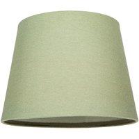 Happy Homewares Traditional Linen Fabric Drum Shade for Pendant & Lampshade in Olive | Size: 14 inches