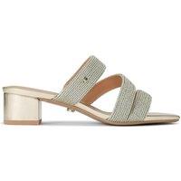 Carvela Women's 'Gala Block Mule' Fabric Heels in Gold | Size: 3