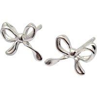 Harfi Women's Cute Bow Tie Bowknot Silver Everyday Stud Earrings
