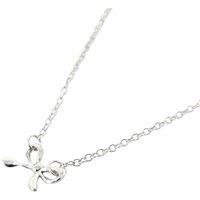 Harfi Women's Tiny Small Bow Tie Ribbon Sterling Silver Necklace | Size: 18 inches