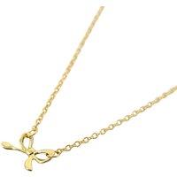 Harfi Women's Tiny Small Bow Tie Ribbon Gold Plated Necklace | Size: 18 inches