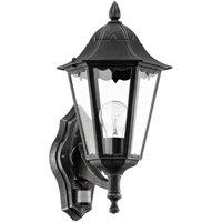 Eglo Navedo Clear Metal & Glass IP44 Outdoor Wall Light in Black