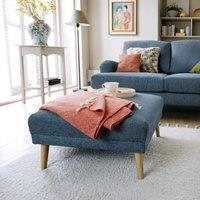 Abakus Direct Harper Footstool - Durable & Easy Clean Upholstery in Dark Blue