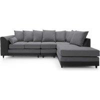 Abakus Direct Chicago Spill-Proof Velvet Left Hand Facing Corner Sofa in Light Grey