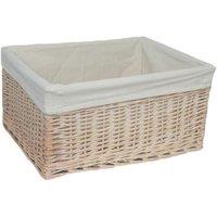 Red Hamper Wicker White Lined Storage Basket | Size: XL