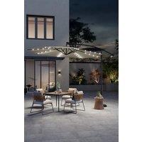 3m Lighted Garden Parasol with Crank Lift System