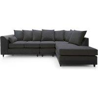 Abakus Direct Chicago Spill-Proof Velvet Left Hand Facing Corner Sofa in Dark Blue