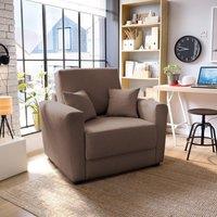 Abakus Direct Olly Linen Single Sofa Bed in Tan Brown