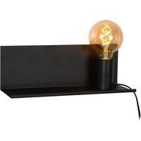 Lucide 'SEBO' Modern Non Dimmable Wall Mountable Bedside LED Lamp 1xE27 in Black