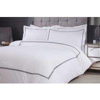 New Edge Blinds Carlton Embroidered Duvet Set in Grey | Size: Single