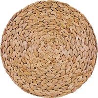Creative Tops Pack Of 4 Round Placemats, Water Hyacinth 30cm, Tagged in Brown