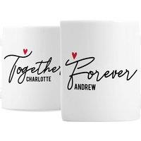 Personalised Memento Company Personalised Together Forever Mug Set in White