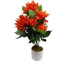 Leaf 55cm Artificial Red Dahlia Pinnata