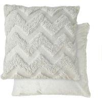 New Edge Blinds Newton Zig Zag Collection Soft Touch Cushion Cover in White | Size: 43 cm x 43 cm