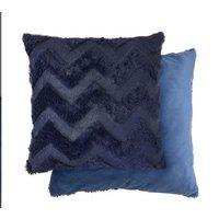 New Edge Blinds Newton Zig Zag Collection Soft Touch Cushion Cover in Blue | Size: 43 cm x 43 cm