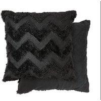 New Edge Blinds Newton Zig Zag Collection Soft Touch Cushion Cover in Black | Size: 43 cm x 43 cm
