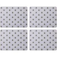 Creative Tops Set of 4 Grey Country Bee Cork Backed Rectangle Placemats 30x22x1.5cm | Size: 30x22x1.5 cm