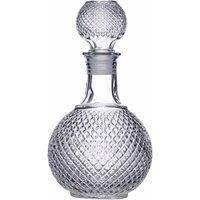 BarCraft Cut Glass Round Whisky Drink Decanter, 1L in Clear
