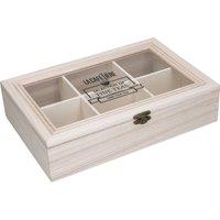 La Cafetiere 6-Compartment Wooden Tea Box in Brown